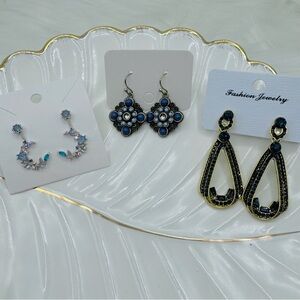 Fashion Statement Dangle Earrings Bundle lot Set 3 pairs lot